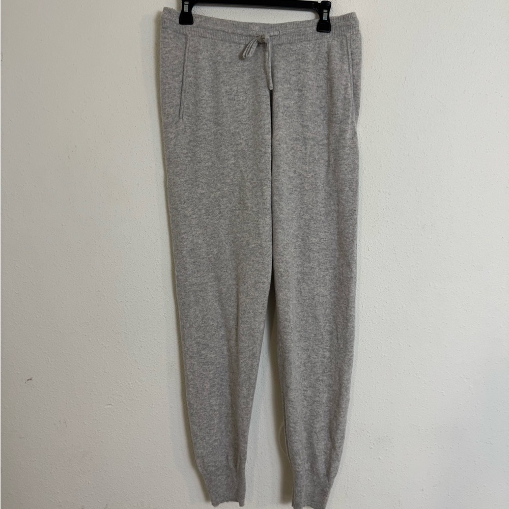Theory Gray Knit cashmere arleena Drawstring Jogger Pants - Picture 2 of 5